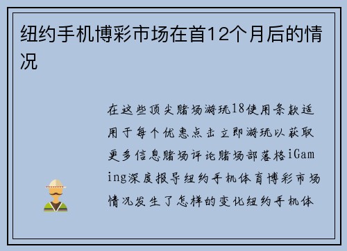 纽约手机博彩市场在首12个月后的情况