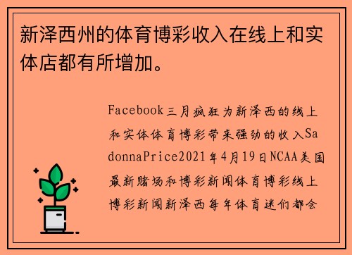 新泽西州的体育博彩收入在线上和实体店都有所增加。